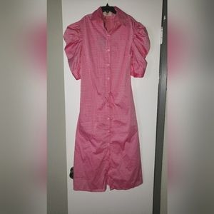 Pink shirt dress